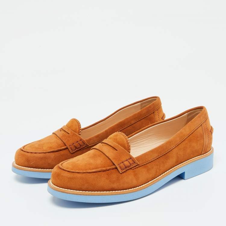 مملوكة مسبقًا Tod's Brown Suede Donna Loafers Size 37