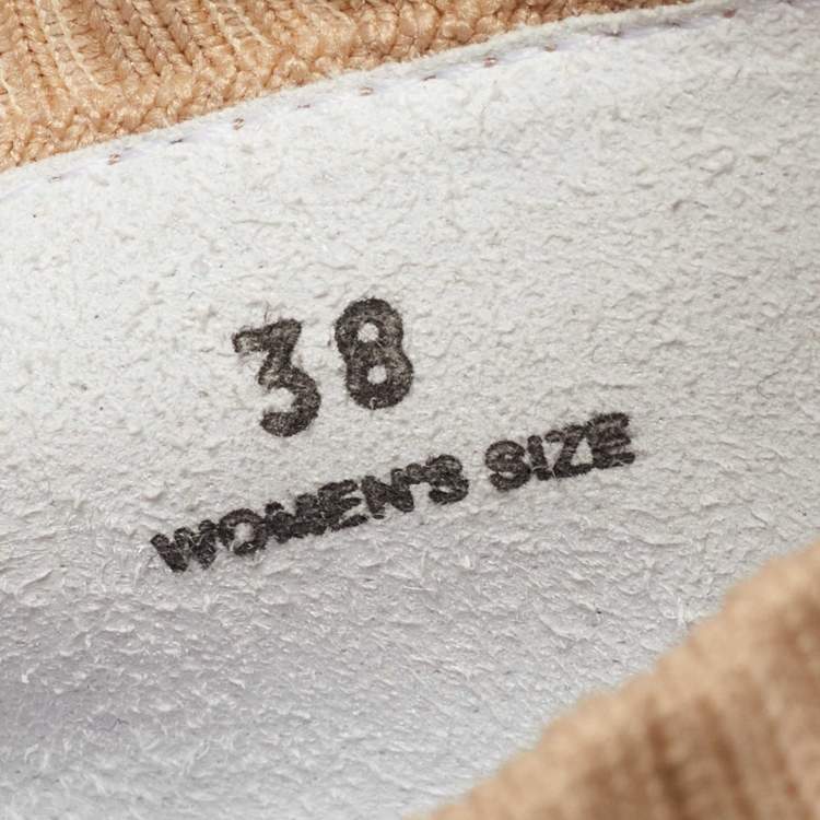 Pre Owned Tod's Beige Knit Fabric Slip On Sneakers 38
