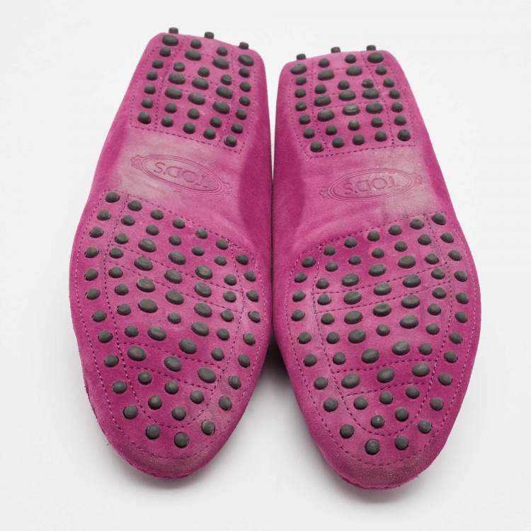 Pre Owned Tod's Purple Suede Penny Loafers Size 40