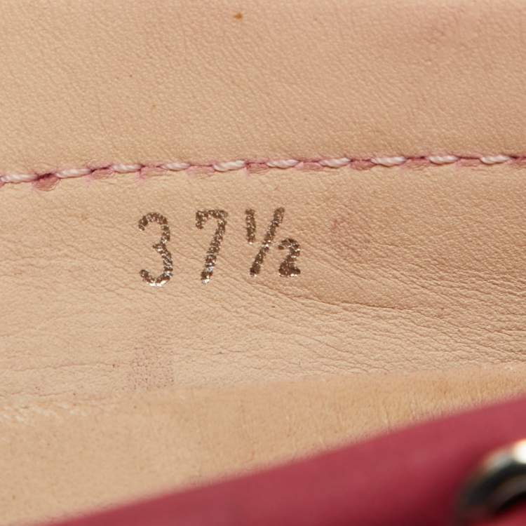 Pre Owned Tod's Berry Pink Nubuck Leather Bow Gommino Driving Loafers Size 37.5