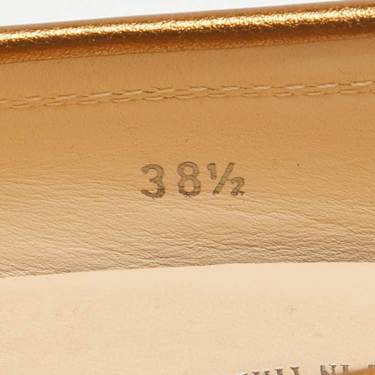 Pre Owned Tod's Golden Brown Leather Penny Slip On Loafers Size 38.5