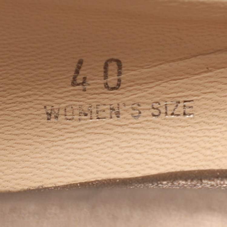 Pre Owned Tod's Metallic Leather Block Heel Pumps Size 40