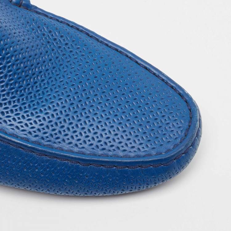 Pre Owned Tod's Blue Leather Slip on Loafers Size 40
