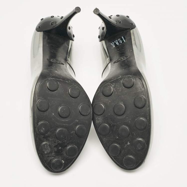 Pre Owned Tod's Grey Patent Leather Pumps Size 40