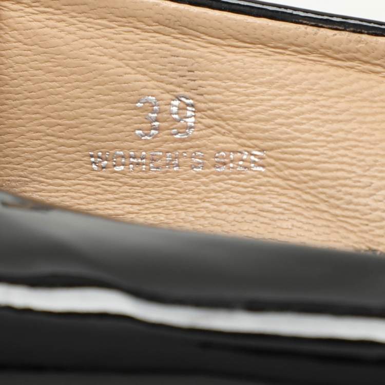 Pre Owned Tod's Black Patent Leather Wedge Pumps Size 39