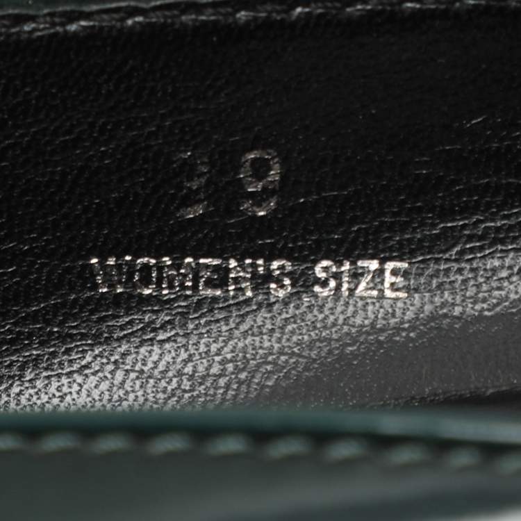 Pre Owned Tod's Green Leather Loafer Pumps Size 39