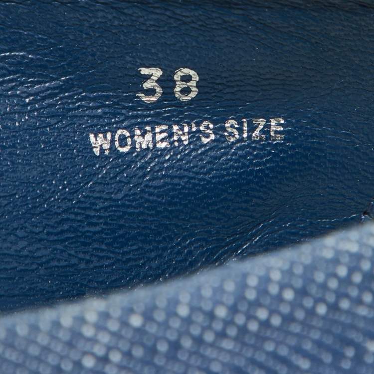 Pre Owned Tod's Blue Denim and Suede Dew Ballet Flats Size 38