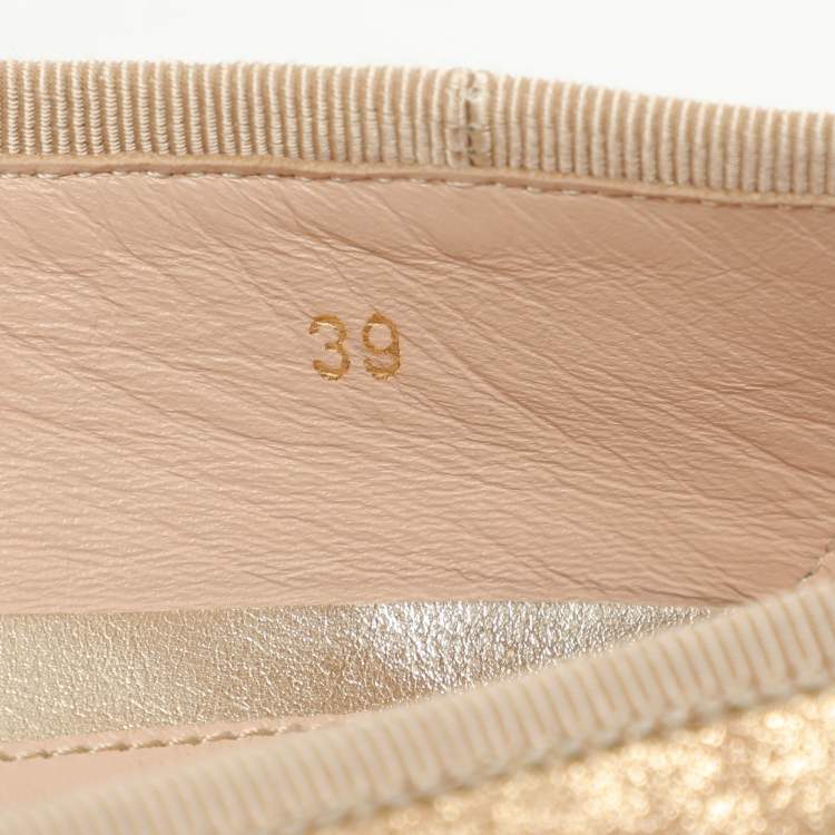 Pre Owned Tod's Beige Shimmering Suede Smoking Slippers Size 39