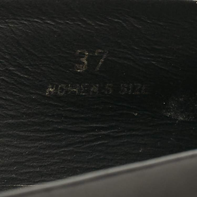 Pre Owned Tod's Black Leather Double T Fringed Loafers Size 37