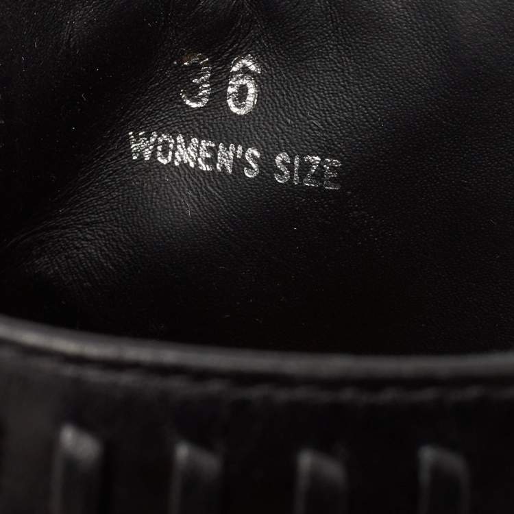 Pre Owned Tod's Black Leather Cross-Stitch Gipsy Ankle Boots Size 36