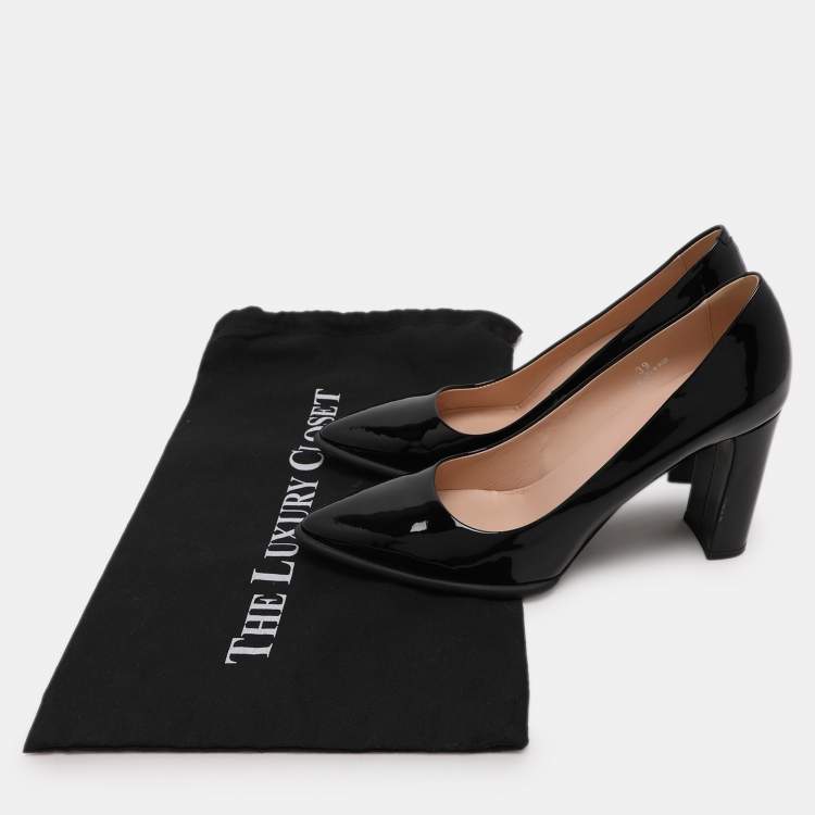Pre Owned Tod's Black Patent Leather Pointed Toe Pumps Size 39