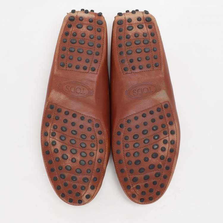 Pre Owned Tod's Brown Leather Penny Loafers Size 39