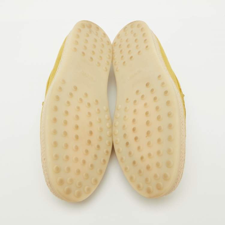Pre Owned Tods Mustard Suede Driving Loafers Size 38