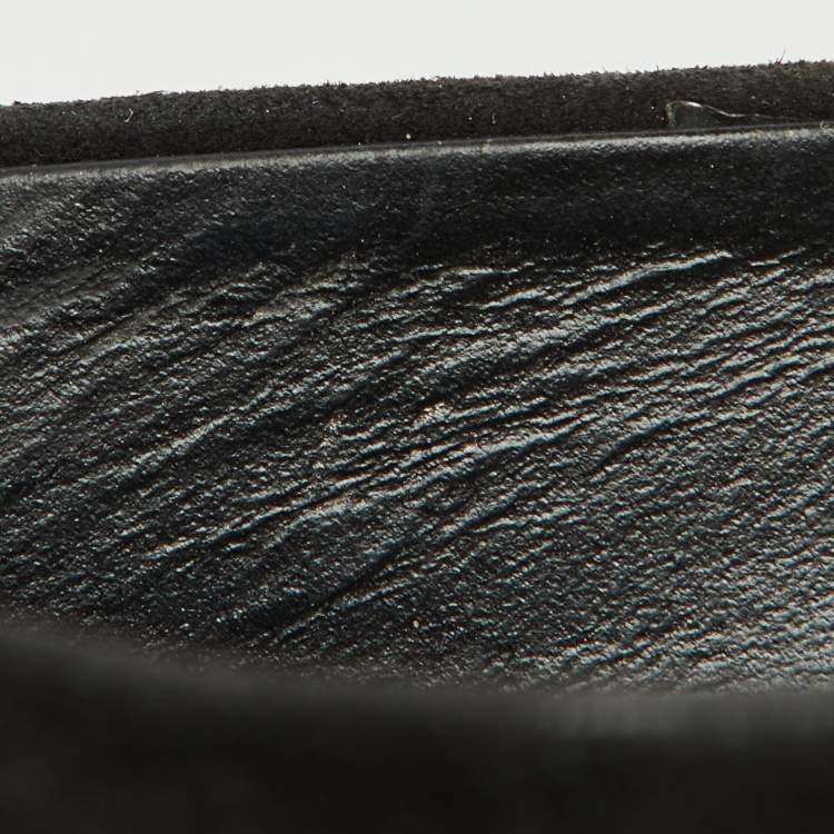 Pre Owned Tod's Black Suede Round Toe Platform Pumps Size 40