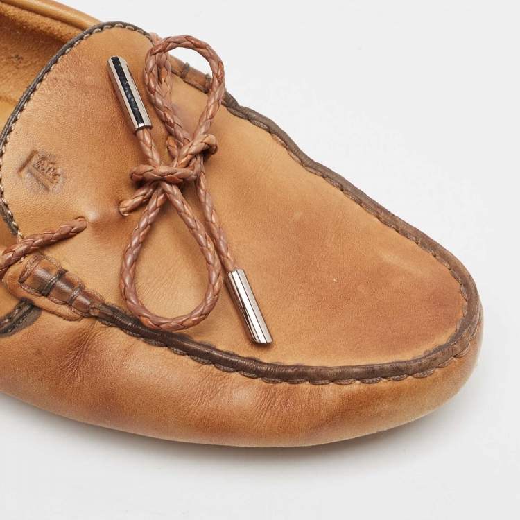 Pre Owned Tod's Brown Leather Penny Loafers Size 38