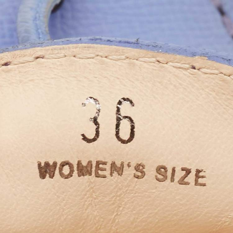 Pre Owned Tod's Blue Leather Bow Slip On Loafers Size 36