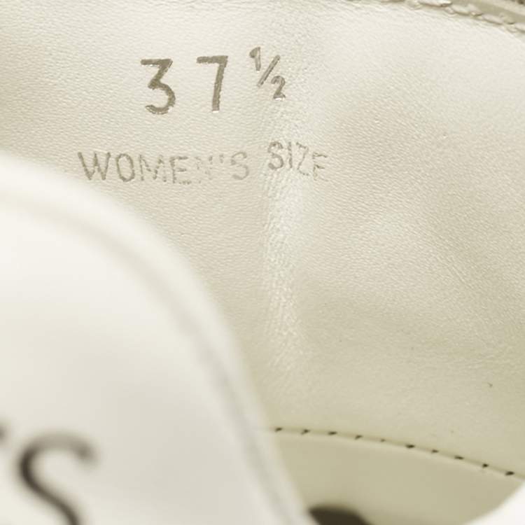 Pre Owned Tod's White Leather Lace Up Sneakers Size 37.5
