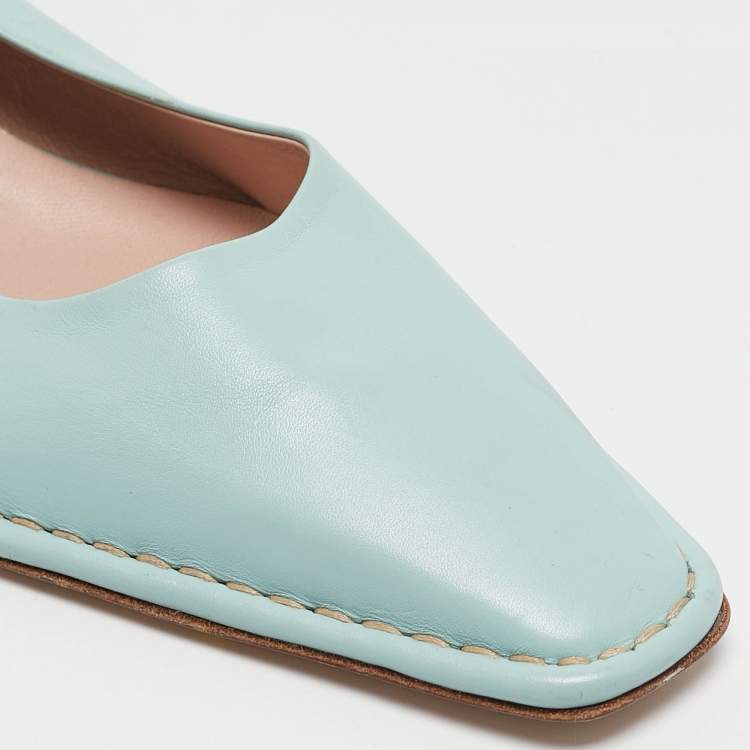 Pre Owned Tod's Blue Leather Slingback Pumps Size 40