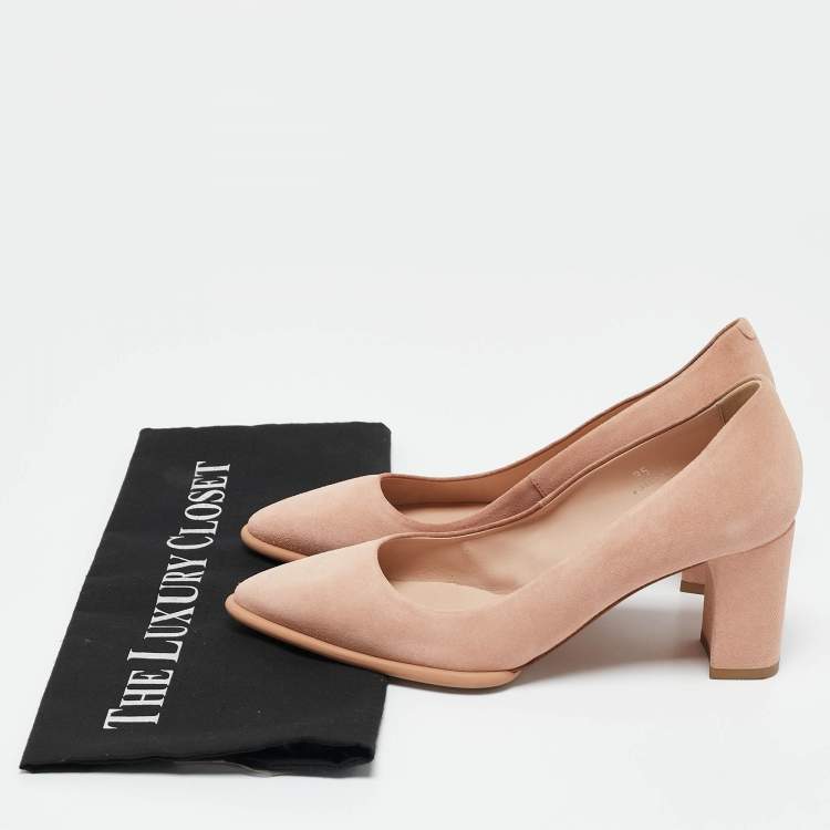 Pre Owned Tod's Beige Suede Pointed Toe Pumps Size 35