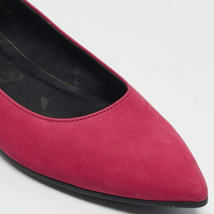 Pre Owned Tod's Pink Suede Stud Embellished Ballet Flats Size 39