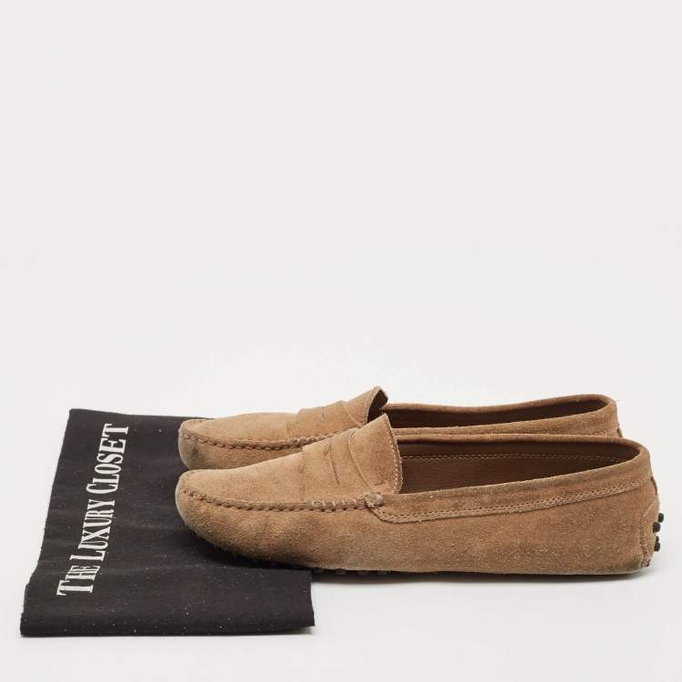 Pre Owned Tod's Brown Suede Slip On  Loafers Size 39