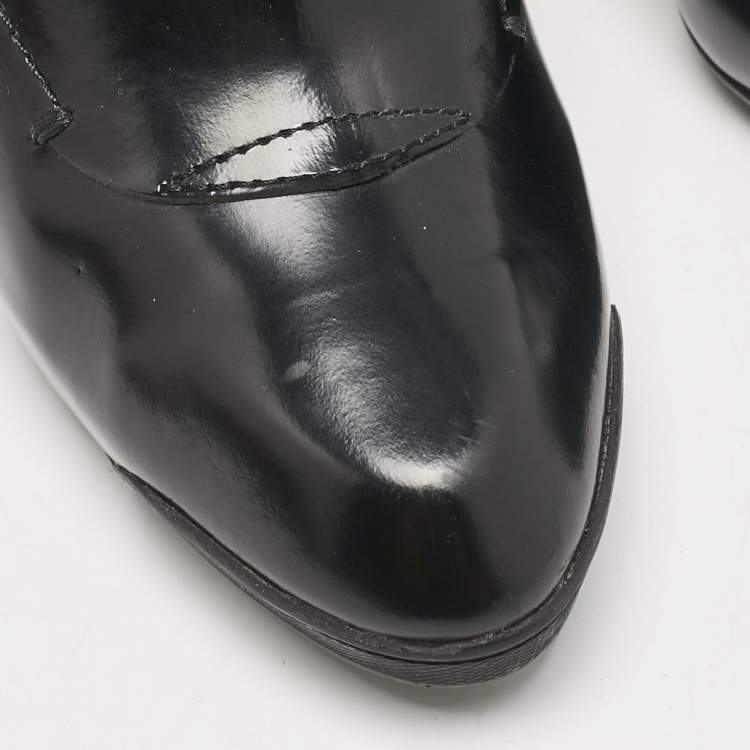 Pre Owned Tod's Black Leather Ankle Length Boots Size 36