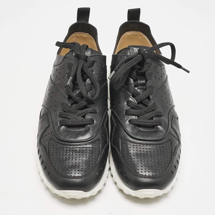 Pre Owned Tod's Black Leather Fondo Sportivo Sneakers Size 41