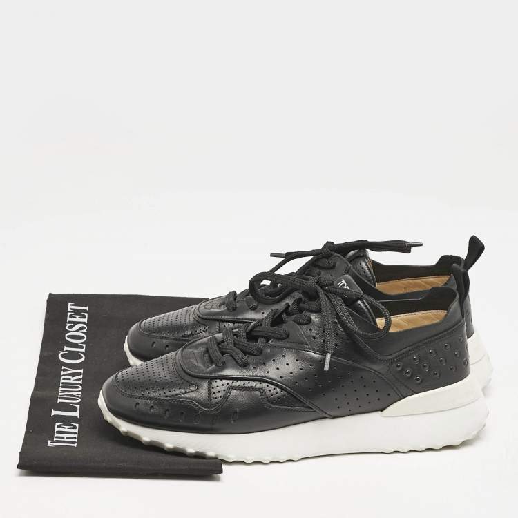 Pre Owned Tod's Black Leather Fondo Sportivo Sneakers Size 41