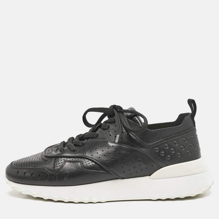 Pre Owned Tod's Black Leather Fondo Sportivo Sneakers Size 41