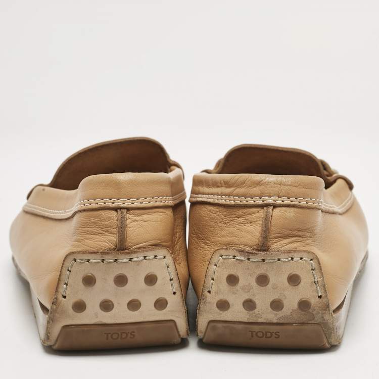 Pre Owned Tod's Brown Leather Penny Driving Loafers Size 38