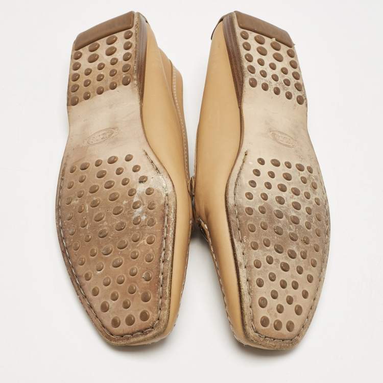 Pre Owned Tod's Brown Leather Penny Driving Loafers Size 38