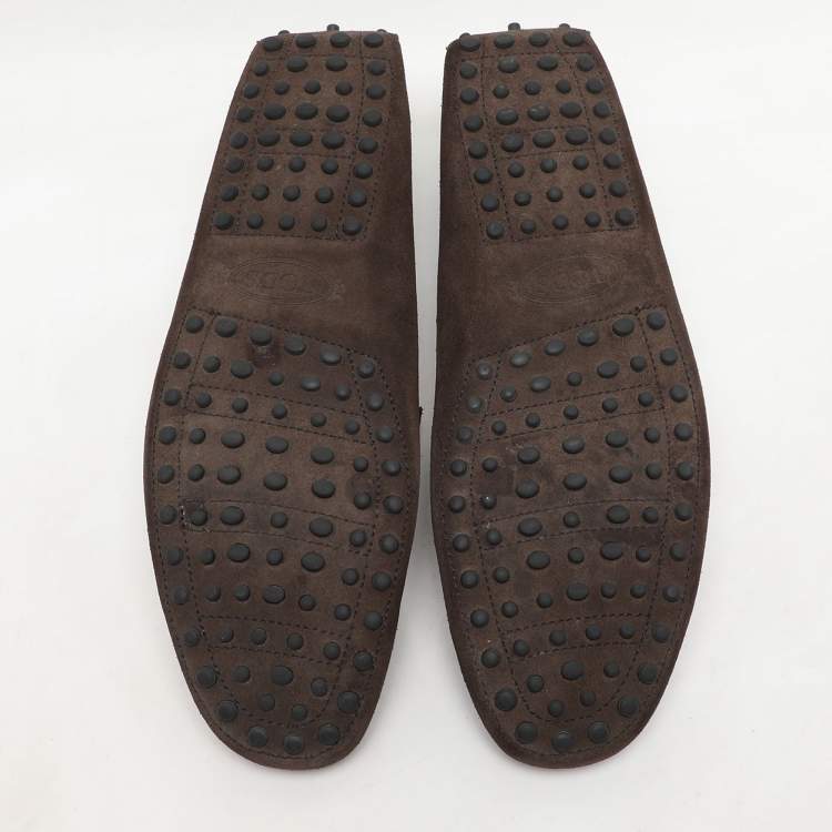 Pre Owned Tod's Brown Suede Penny Loafers Size 43.5