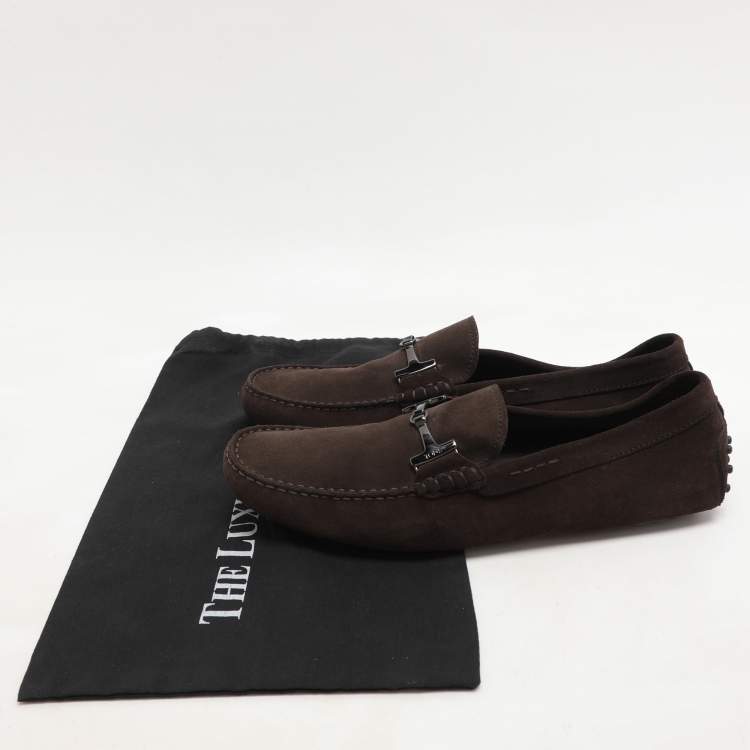 Pre Owned Tod's Brown Suede Penny Loafers Size 43.5