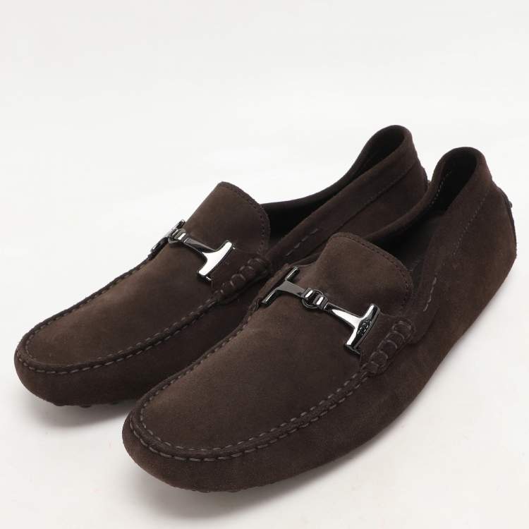 Pre Owned Tod's Brown Suede Penny Loafers Size 43.5