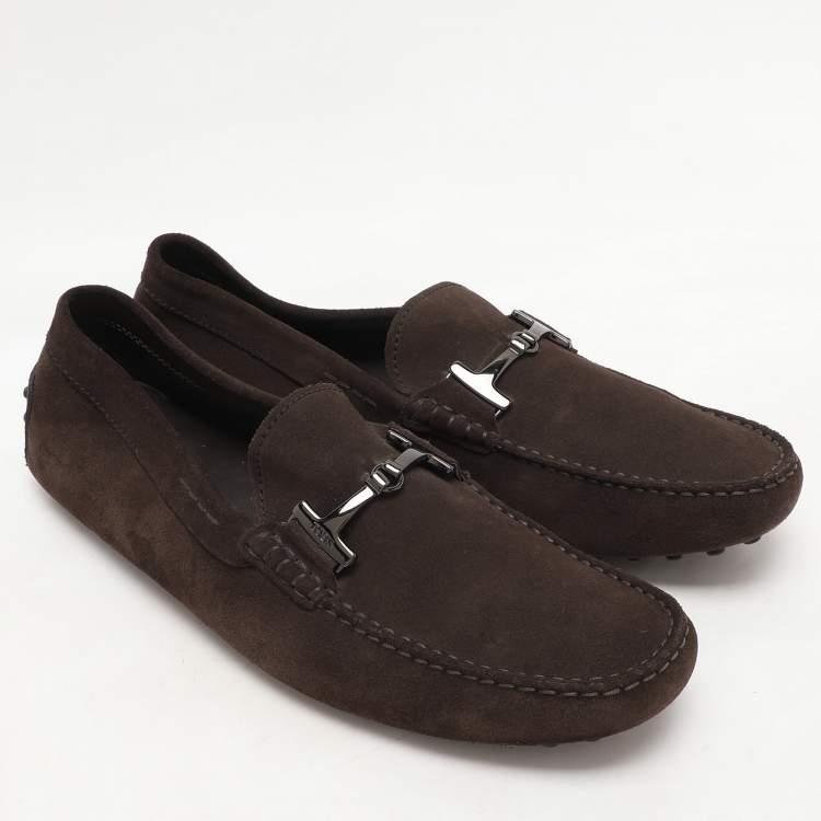 Pre Owned Tod's Brown Suede Penny Loafers Size 43.5