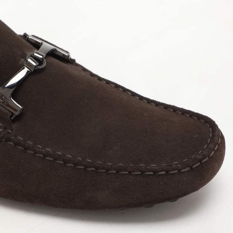 Pre Owned Tod's Brown Suede Penny Loafers Size 43.5