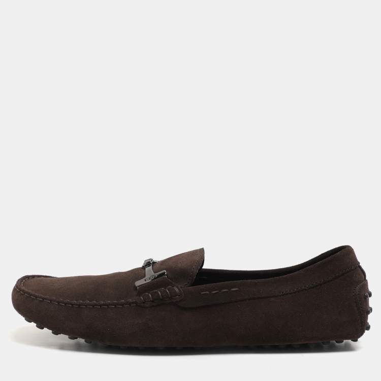 Pre Owned Tod's Brown Suede Penny Loafers Size 43.5