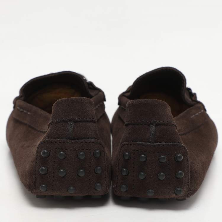 Pre Owned Tod's Brown Suede Penny Loafers Size 43.5