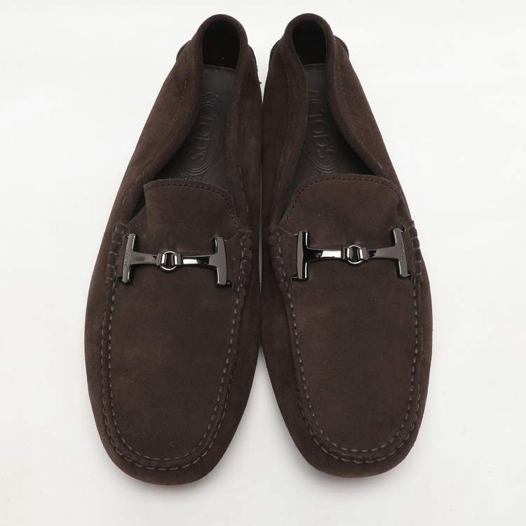 Pre Owned Tod's Brown Suede Penny Loafers Size 43.5