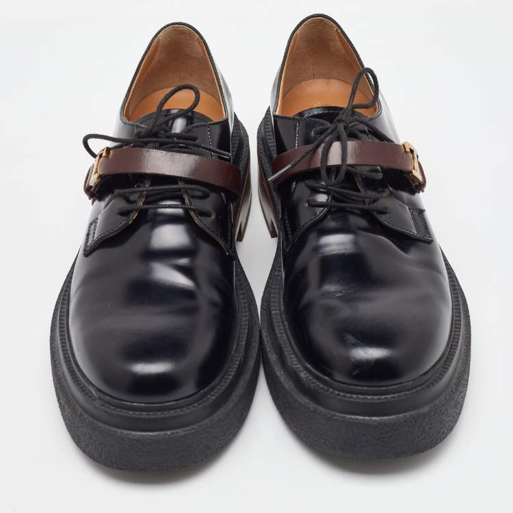 Pre Owned Tod's Black Leather Lace Up Derby Size 40