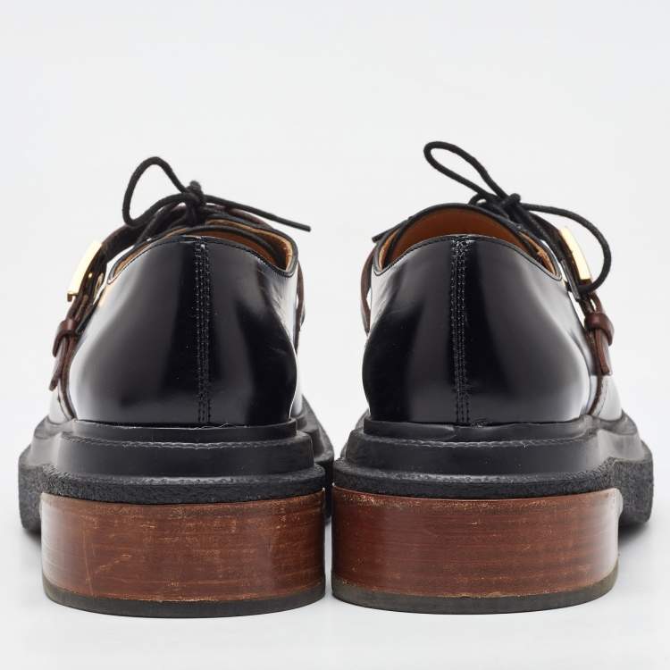Pre Owned Tod's Black Leather Lace Up Derby Size 40
