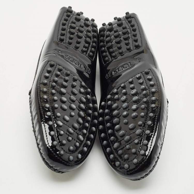 Pre Owned Tod's Black Patent Leather Penny Penny Loafers Size 39