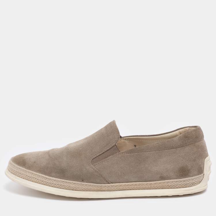 Pre Owned Tod's Beige Suede Slip On Sneakers Size 40