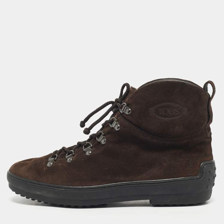 Pre Owned Tod's Brown Suede W. G. Heritage Ankle Boots Size 40