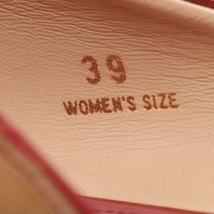 Pre Owned Tod's Beige/Burgundy Leather Bow Peep Toe Ballet Flats Size 39