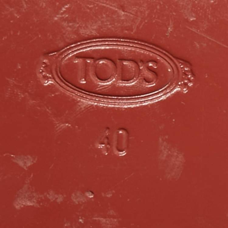 Pre Owned Tod's Cream Croc Embossed Leather Slip On Loafers Size 40