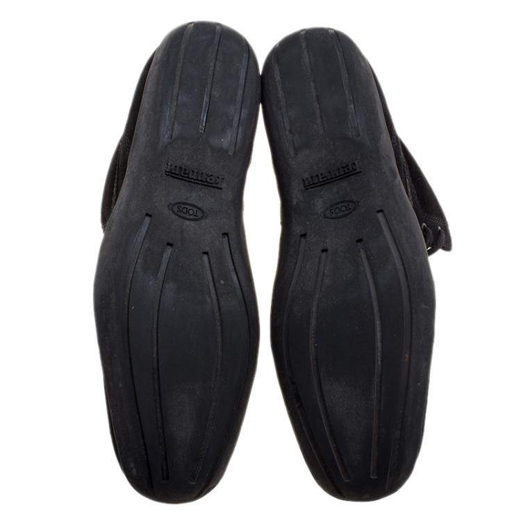 Pre Owned Tod's For Ferrari Black Suede Hi-Top Sneakers Size 39.5