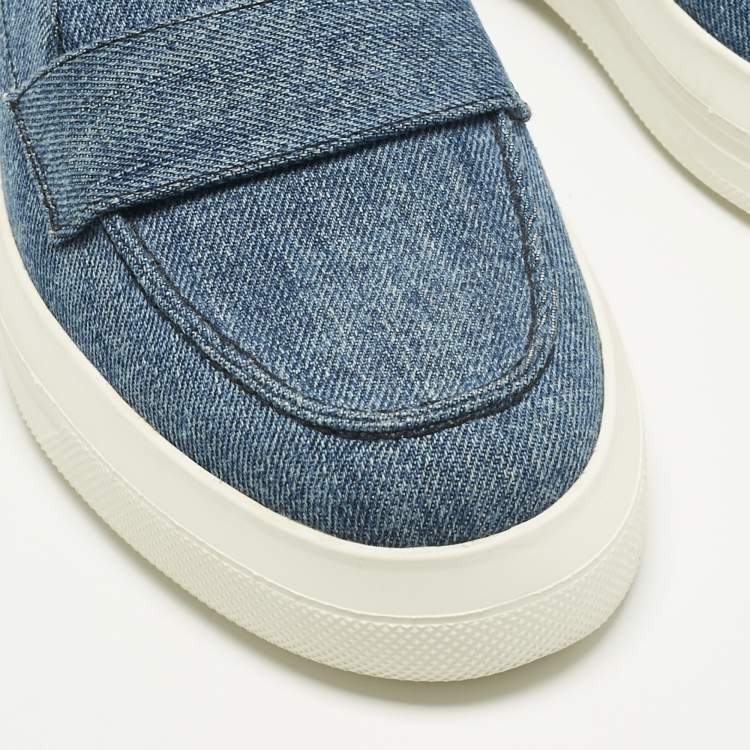 Pre Owned Tod's Blue Denim Slip On Sneakers Size 37