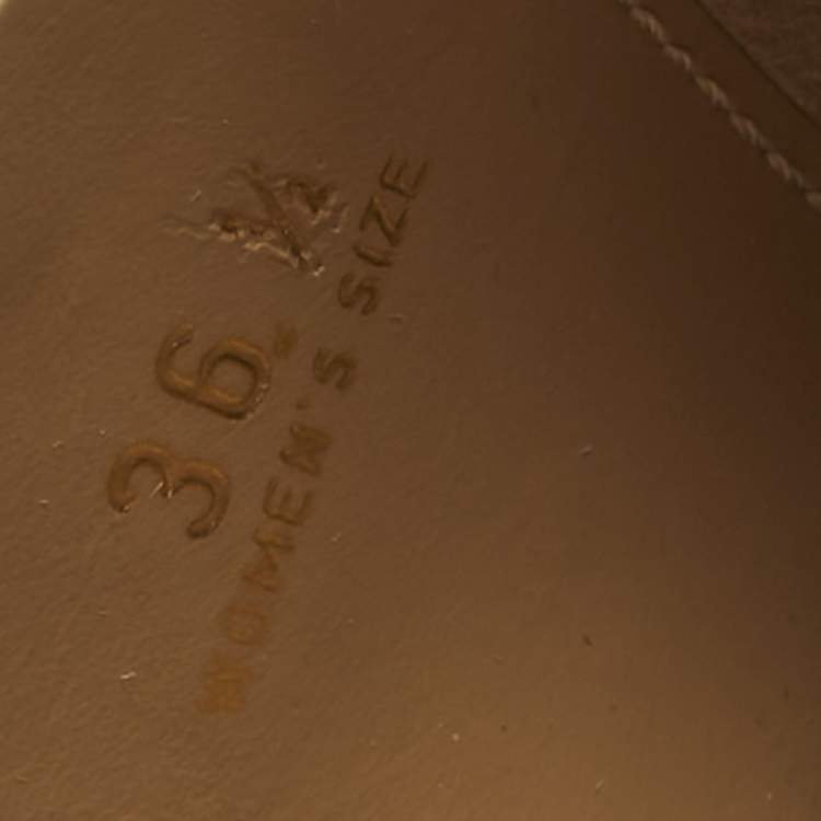 Pre Owned Tod's Beige Leather Chainlink Sandals Size 36.5