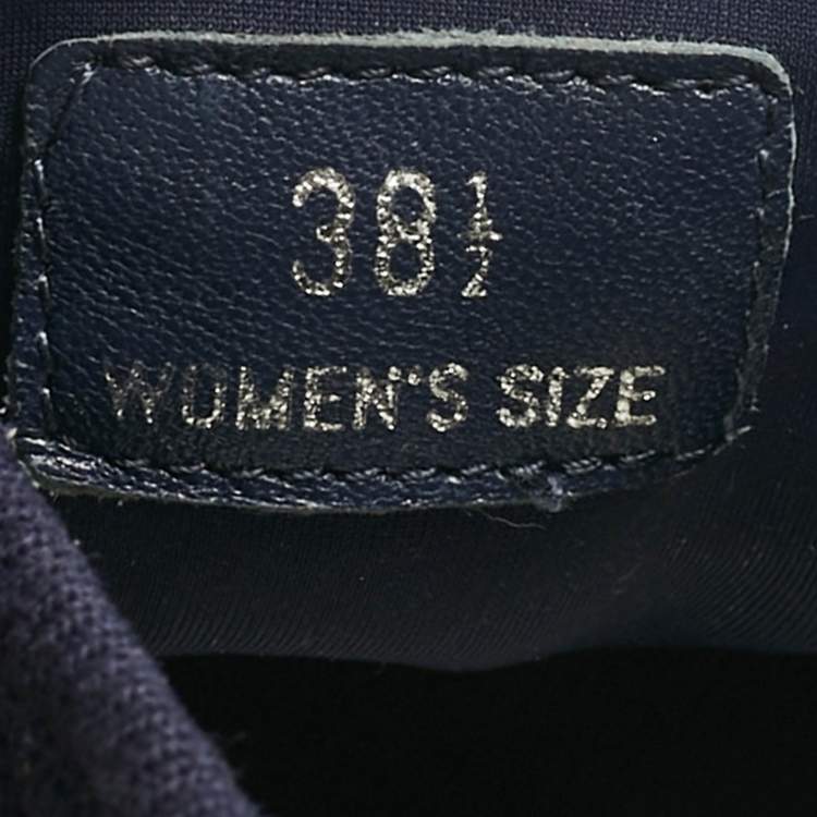 Pre Owned Tod's Navy Blue Knit Fabric and Suede Sportiva Low Top Sneakers Size 38.5